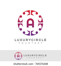 luxury circle initial Letter A Logo design