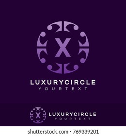 luxury circle initial Letter X Logo design