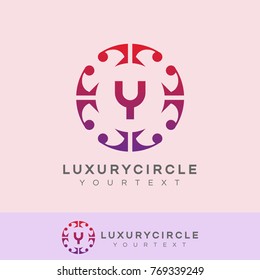 luxury circle initial Letter Y Logo design