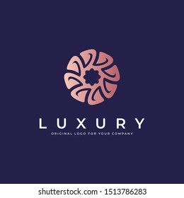 Luxury circle logo. Creative abstract logo inspiration. can be used as symbols, brand identity, icons, or others. Color and text can be changed according to your need.