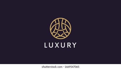Luxury circle logo icon vector sign. Elegant ornament company logotype.