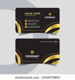 Luxury Circular Gold Business Card with Elegant Black Background