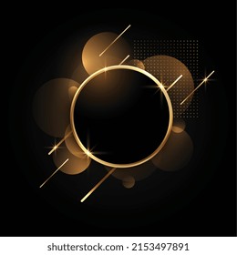 luxury circular golden frame with text space
