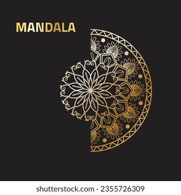 Luxury circular golden mandala background. Mandala for print, poster, card, cover, brochure, flyer, banner, wallpaper.