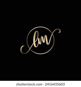 Luxury circular incorporate letter L and M for cosmetic business logo