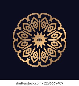 Diseño de fondo de Mandala Circulada de lujo Ilustración del logotipo vectorial para impresión