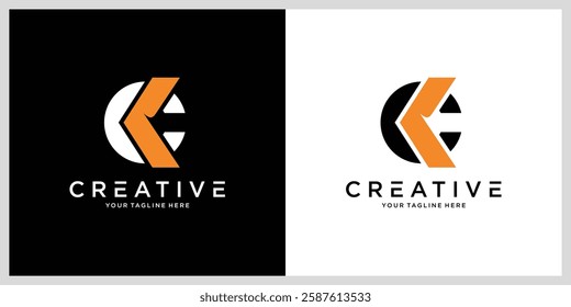 Luxury CK or KC Initial Monogram Text Letter Logo Design