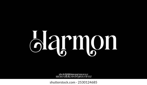 Luxo clássico alfabeto letras fonte e número. Tipografia elegante casamento lettering serif fontes decorativo vintage conceito retro. ilustração vetorial