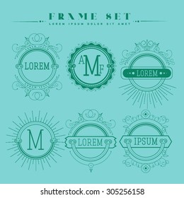 Luxury, classic, art deco, linear, minimal, hipster geometric, vintage, monogram, frame , border , label for your logo badge or crest. Business Identity for hotel or restaurant