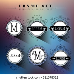 Luxury, classic, art deco, linear, minimal, hipster geometric, vintage, monogram, frame , border , label for your logo badge or crest. Business Identity