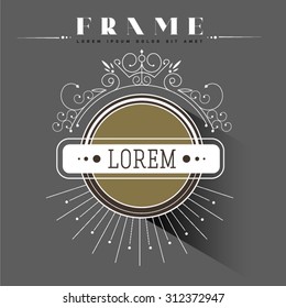 Luxury, classic, art deco, linear, minimal, hipster geometric, vintage, monogram, frame , border , label for your logo badge or crest. Business Identity