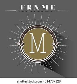 Luxury, classic, art deco, linear, minimal, hipster geometric, vintage, monogram, frame , border , label for your logo badge or crest. Business Identity