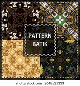 luxury classic batik design pattern set