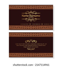 luxury classic business card border ornament pattern