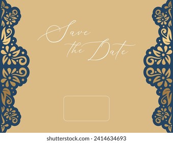 Luxury classic ornament frame element, Vintage border illustration
