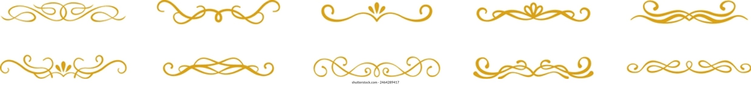 luxury classic royal gold vintage filigree decorative line vector set graphic design art deco illustration premium antique style beauty elegance decoration frame princess crown tiara swirl element