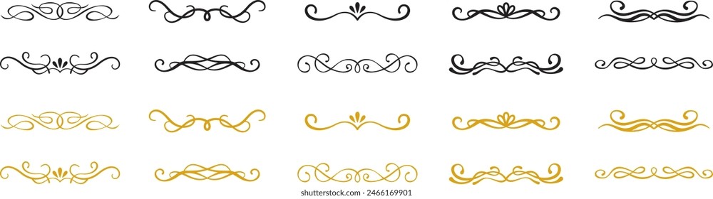 luxury classic royal gold vintage filigree decorative line vector set graphic design art deco illustration premium antique style beauty elegance decoration frame princess crown tiara swirl element