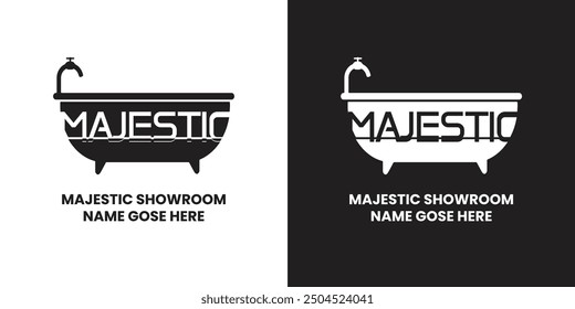 Luxury classic showroom logo emblem, bath showroom creative free logo Design, icon vector design template