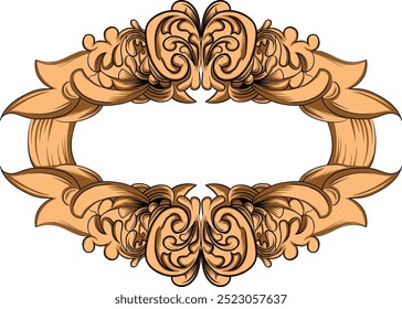 Luxury classic style engraved frame illustration