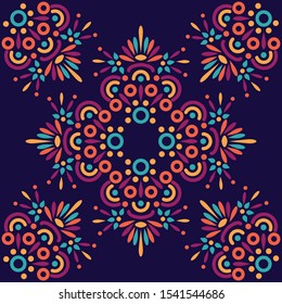Luxury, classy background, wallpaper. Simple floral shape arabesque composition. Decorative elements. Abstract art. Modern colorful print - linen, tile, textile, fabric, bandana, pillow, napkin, card 