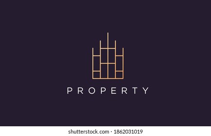 luxury and classy real estate property logo design in a simple and modern style