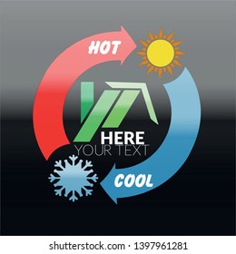 luxury and clean vector logo warmers and air conditioners, can be used as brand logos and easily edited and color changed