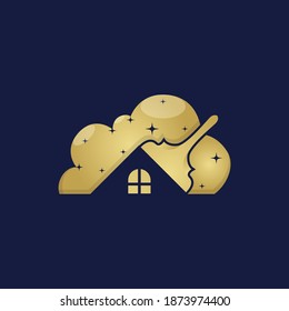 Luxury Cleaning Cloud Real Estate Logo Design Template