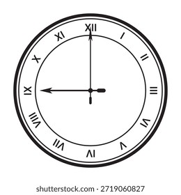 Reloj de lujo dial reloj cara ilustración y flechas en el sentido de las agujas del reloj Ilustración vectorial