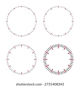 Luxo relógio mostrador relógio face ilustração conjunto com faces analógicas e setas no sentido horário Vetor ilustração