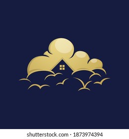 Design-Vorlage für Luxus Cloud House-Logos