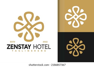 Luxury Clover Hotel Logo Design, Logo-Logo-Vektorgrafik, modernes Logo, Logo-Designs Vektorgrafik-Vorlage