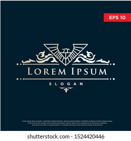 luxury coat of arms eagle logo. modern premium icon, template design