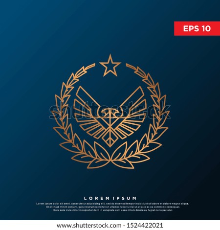 luxury coat of arms eagle logo. modern premium icon, template design