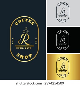 Luxury coffee bean letter logo