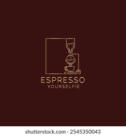 Luxury Coffee Logo Design. Premium Siphon Coffee Maker Icon. Hand-Drawn Vacuum Pot Vector for Cafe and Restaurant. Perfect for Espresso, Latte, Cappuccino Logo Branding. Coffee Dates Beverage Icon.