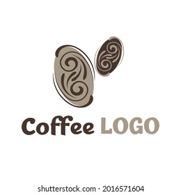Luxury coffee logo design, vector illustration, brown sign on white background