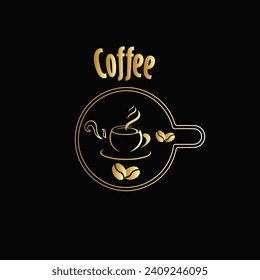 Luxury coffee logo vector elegant modern design