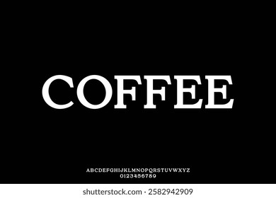 Luxury coffee serif alphabet display font vector for branding design