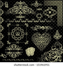 Luxury collection of frames, borders, design elements etc. Best for Wedding 