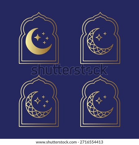  Luxury Collection of Islamic arch designs mosque windows and door frames with golden moon