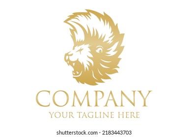 Luxury Color Angry Lion Head Logo Design