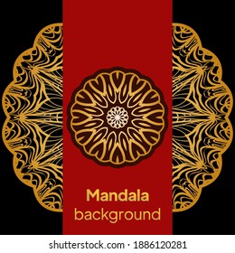 fondo de color de lujo con patrón mandala, adorno elegante tarjeta de invitación de boda , invitación , banner de cubierta de fondo. ilustración vectorial