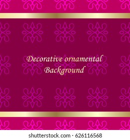 Luxury colored ornamental background. Template for design