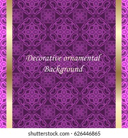 Luxury colored ornamental background. Template for design