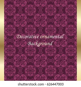 Luxury colored ornamental background. Template for design
