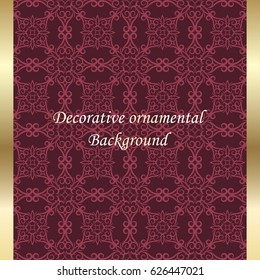 Luxury colored ornamental background. Template for design