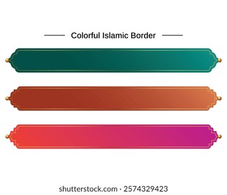 luxury colorful arch arabic islamic text box title frame border set with ornamental illustration for invitation card template. Infographic template.