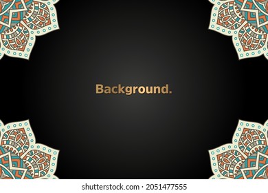 Luxury colorful background with mandala border