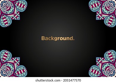 Luxury colorful background with mandala border