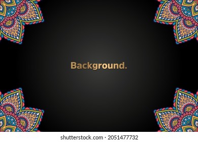 Luxury colorful background with mandala border